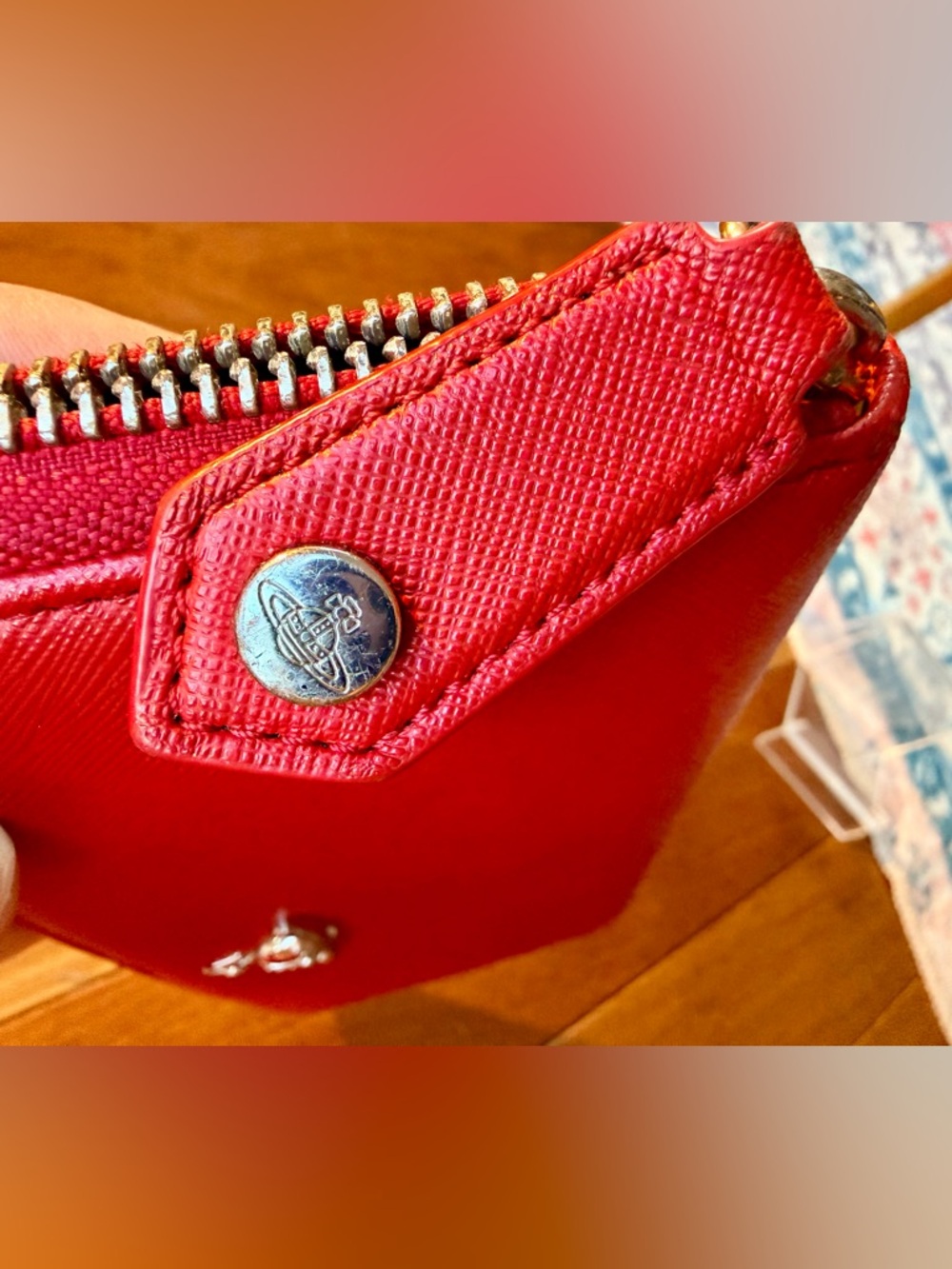 Vivienne Westwood Matilda Red Saffiano Leather zip-Around Long Wallet. EUC - Picture 8 of 16